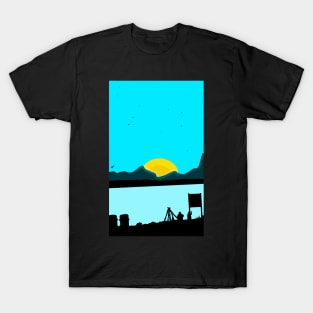 sunset near mountains and rivers T-Shirt